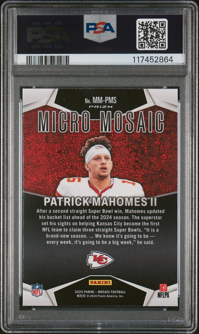 2024 Panini Mosaic Micro Mosaic Mmpms Patrick Mahomes Ii PSA 9