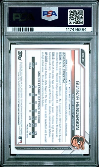 2021 Bowman 1st Edition Bfe49 Gunnar Henderson Blue Foil PSA 10