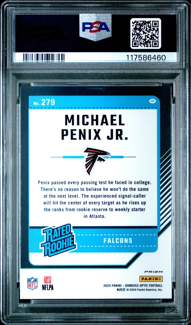 2024 Panini Donruss Optic 279 Michael Penix Jr. Purple Scope PSA