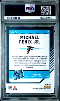 2024 Panini Donruss Optic 279 Michael Penix Jr. Purple Scope PSA