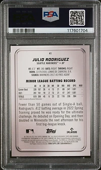 2022 Bowman Platinum 41 Julio Rodriguez PSA 10
