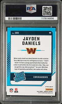 2024 Panini Donruss 389 Jayden Daniels Optic Preview-blue Scope PSA 9