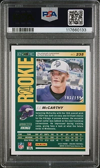 2024 Panini Encore 235 Jj Mccarthy Rookie Autograph PSA 9