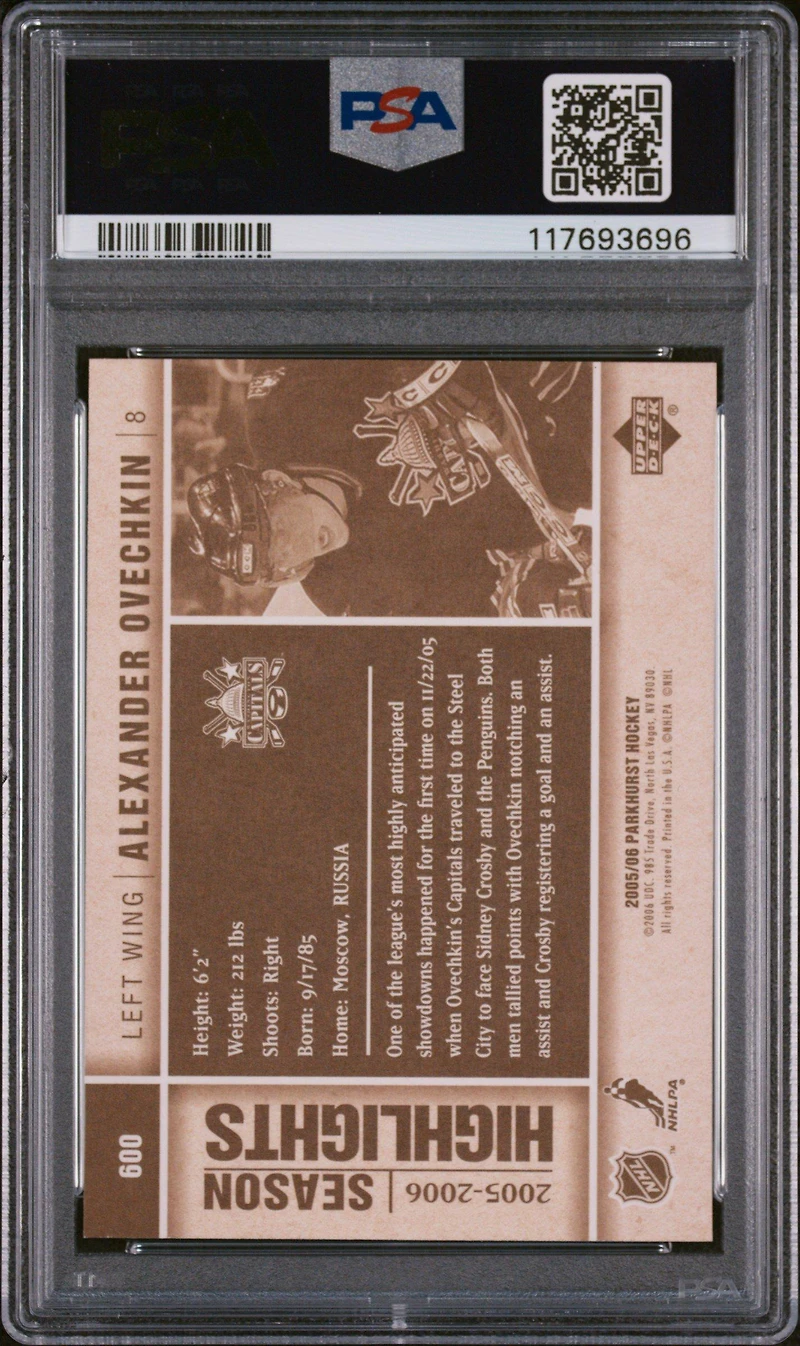 2005 Parkhurst 600 Alexander Ovechkin PSA 9