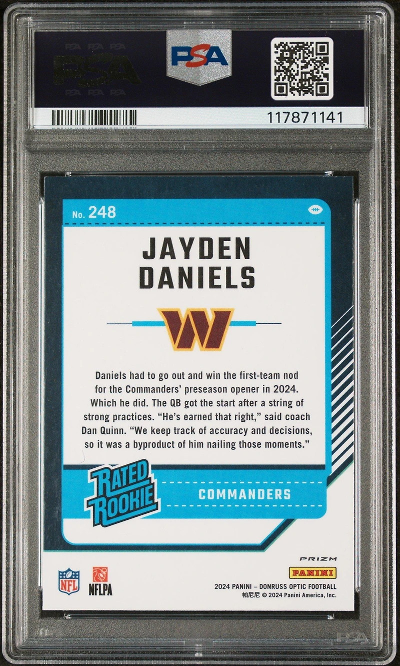 2024 Panini Donruss Optic 248 Jayden Daniels Holo PSA 10
