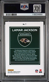 2024 Panini Donruss Downtown! 1 Lamar Jackson PSA 9