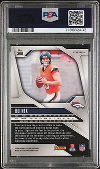 2024 Panini Prizm 309 Bo Nix Pink Wave PSA