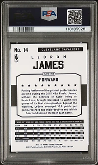 2015 Panini Hoops 14 Lebron James PSA 8