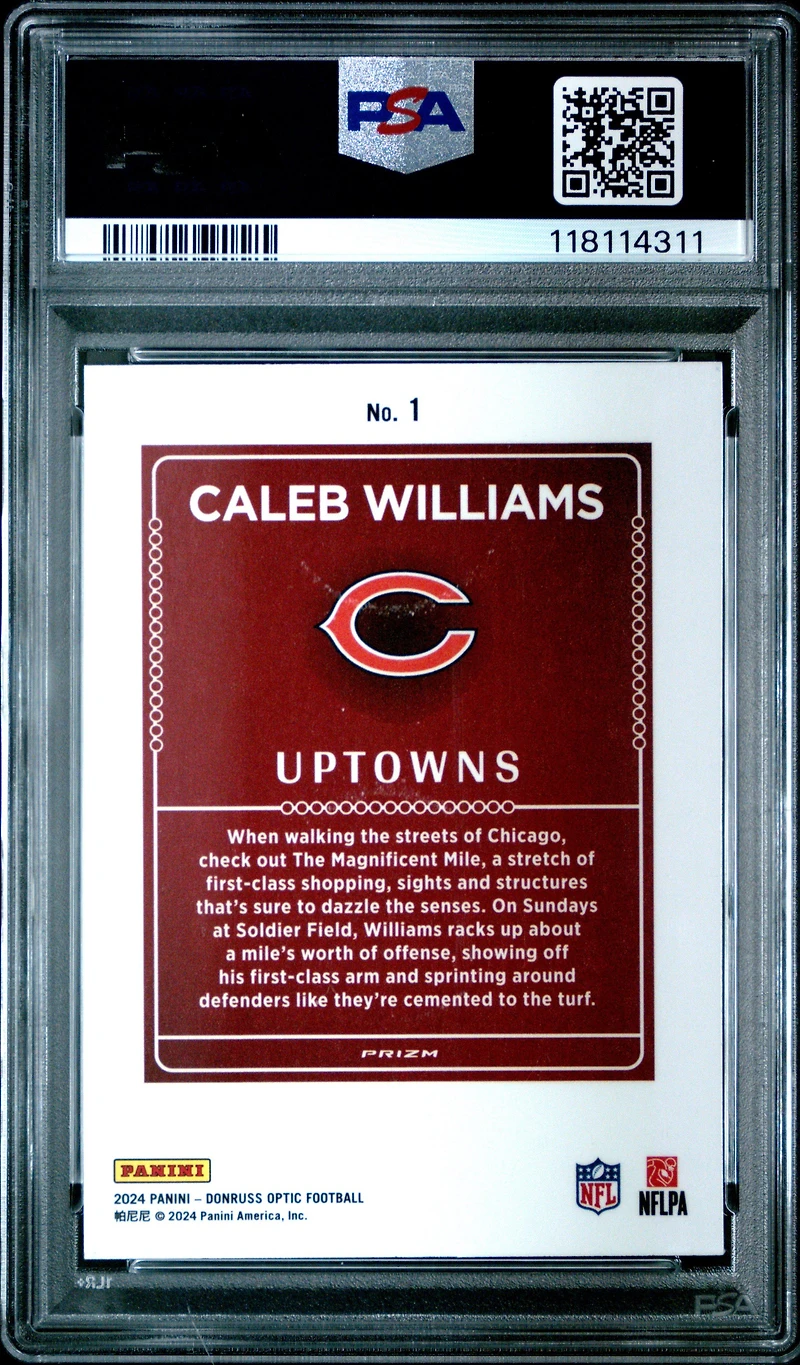 2024 Panini Donruss Optic Uptowns 1 Caleb Williams PSA
