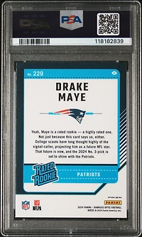 2024 Panini Donruss Optic 229 Drake Maye Blue Scope PSA 9