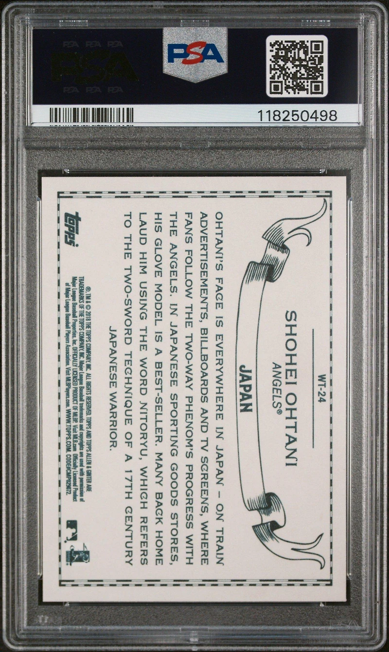 2018 Topps Allen & Ginter World Talent Wt-24 Shohei Ohtani PSA