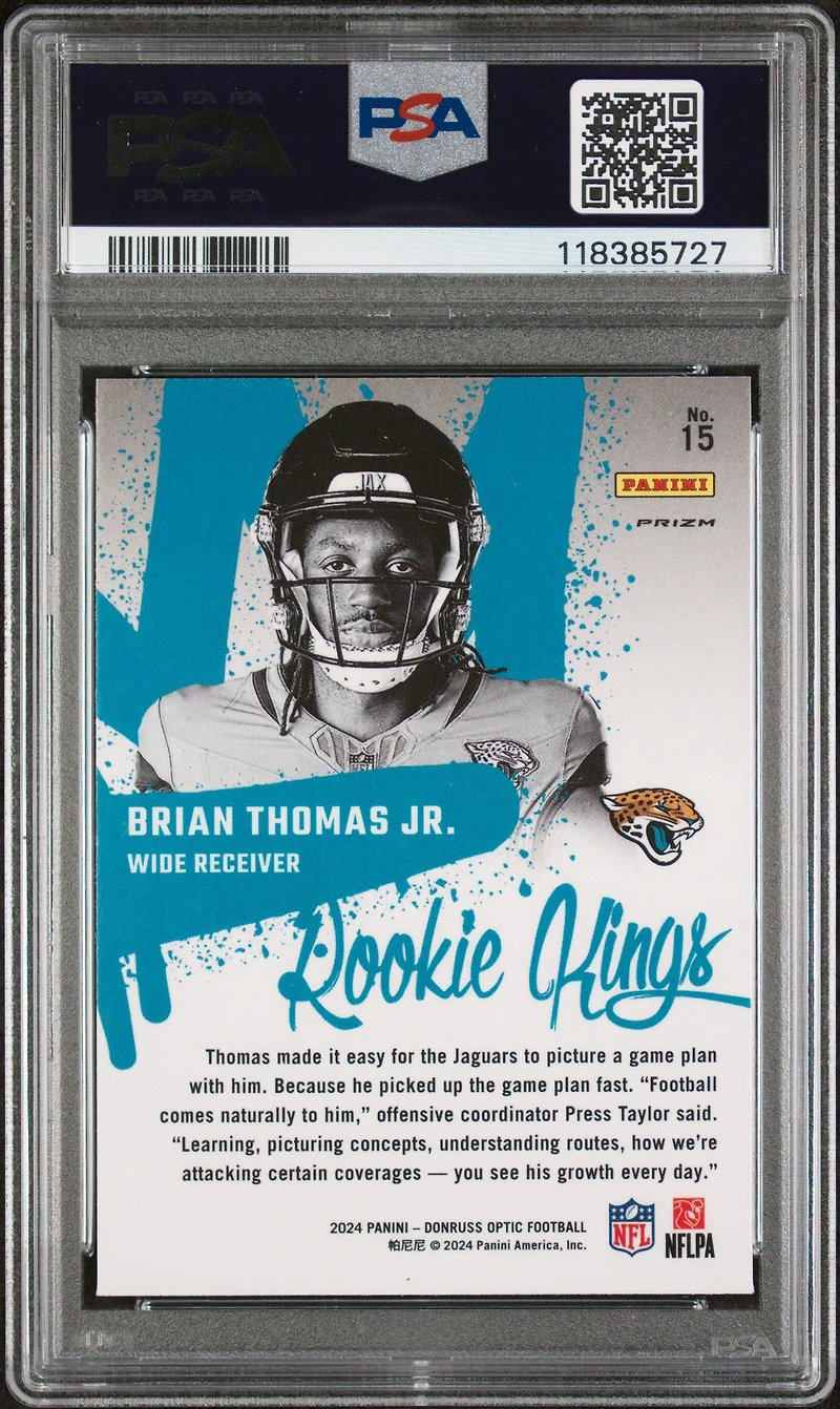 2024 Panini Donruss Optic Rookie Kings 15 Brian Thomas Jr. PSA 10