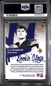 2024 Panini Donruss Optic Rookie Kings 19 Jj Mccarthy PSA 9