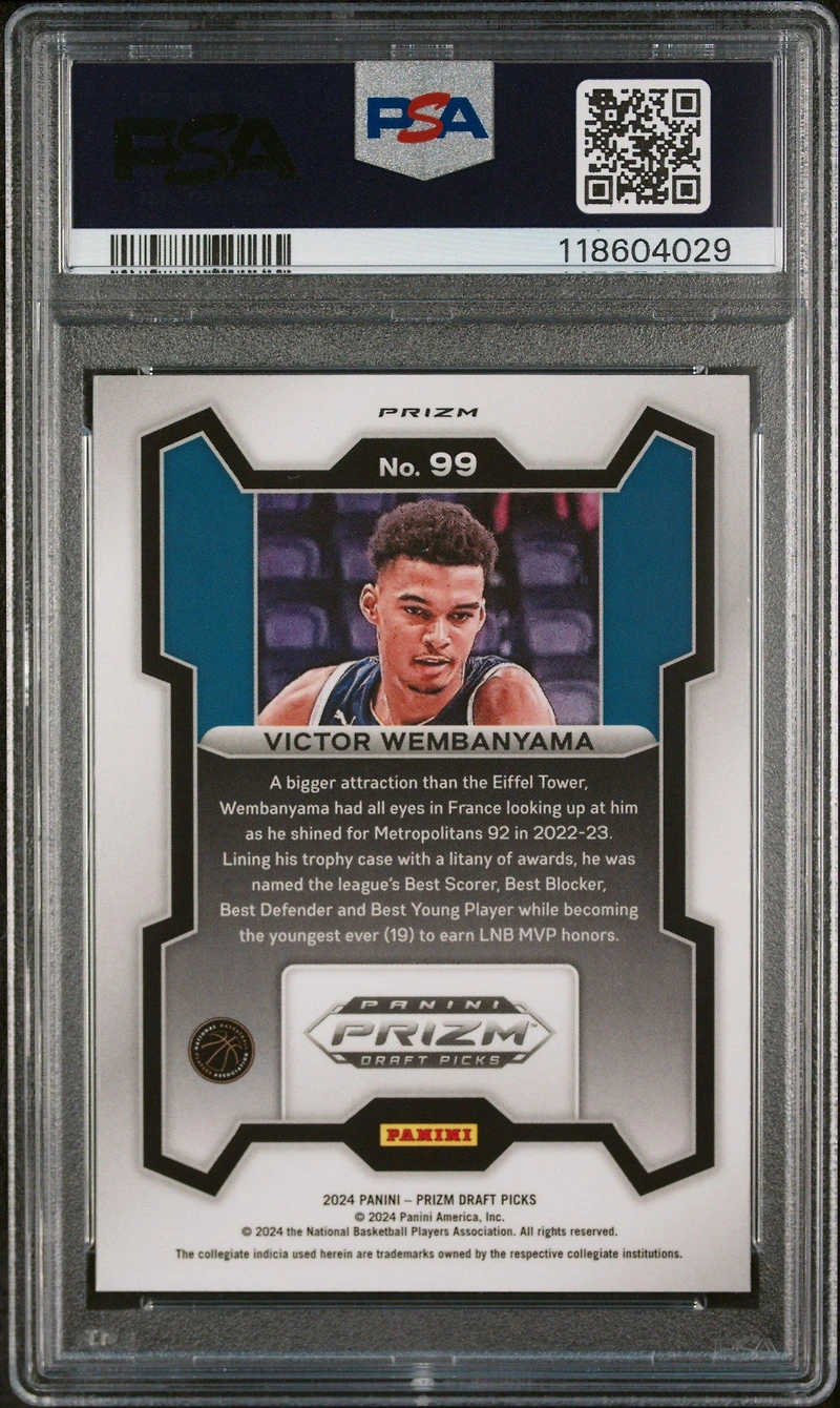 2024 Panini Prizm Draft Picks 99 Victor Wembanyama Green Prizm PSA 10