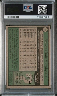 1979 Topps 39 Dale Murphy PSA 8
