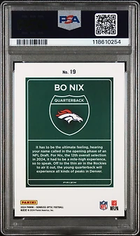 2024 Panini Donruss Optic Downtown! 19 Bo Nix PSA 9