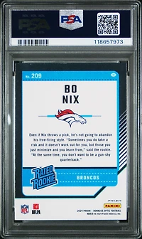 2024 Panini Donruss Optic 209 Bo Nix Holo PSA