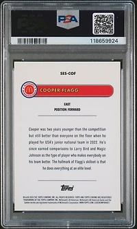 2024 Topps Chrome Mcdonald's All American Major Stars Cof Cooper Flagg Blue Raywave PSA 9