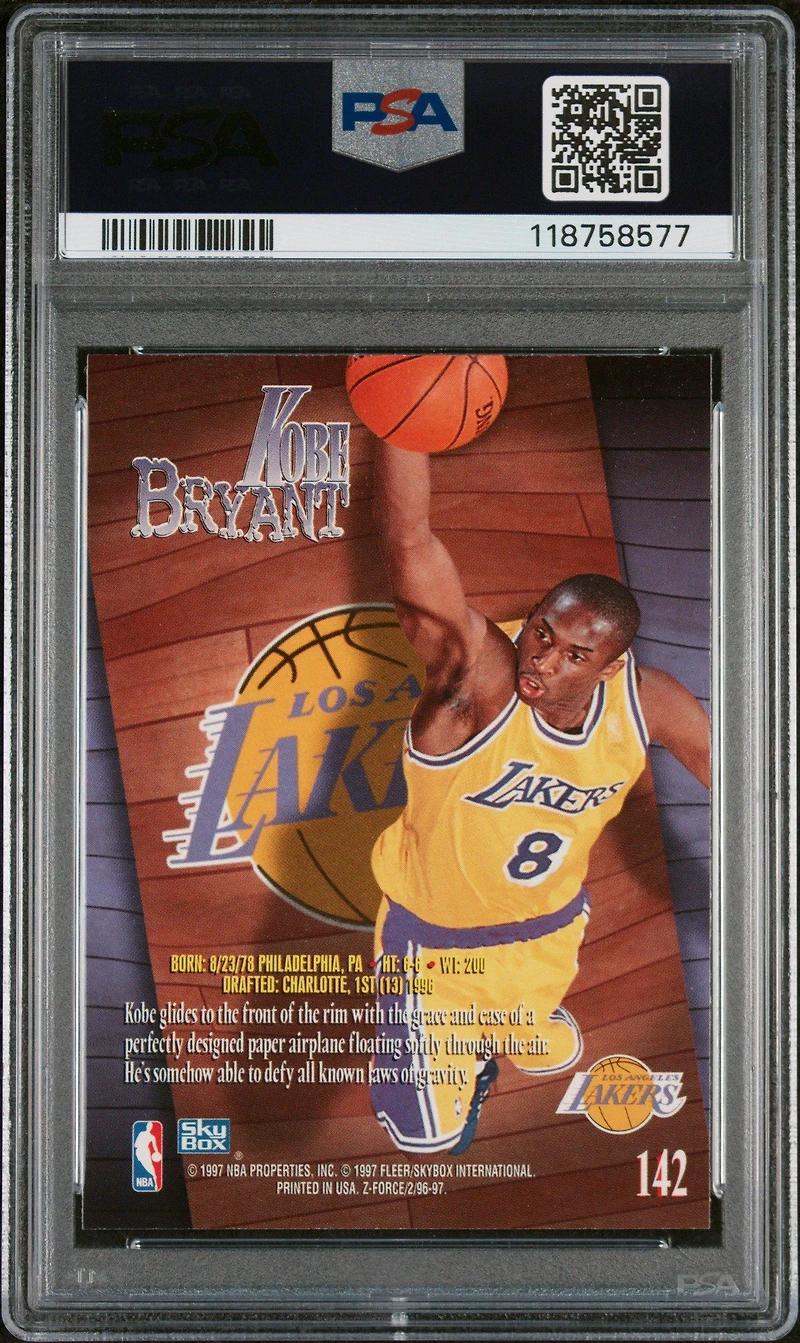 1996 Skybox Z-force 142 Kobe Bryant PSA