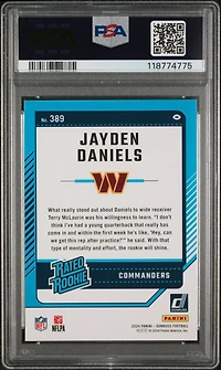 2024 Panini Donruss 389 Jayden Daniels Press Proof Yellow PSA 9