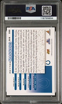 1998 Score 233 Peyton Manning PSA 9