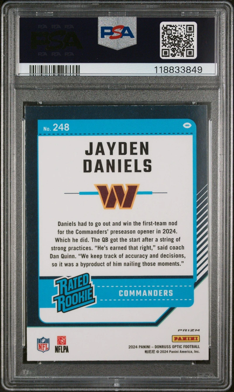 2024 Panini Donruss Optic 248 Jayden Daniels Hyper PSA