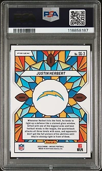 2024 Panini Mosaic Stained Glass Sg3 Justin Herbert PSA 9