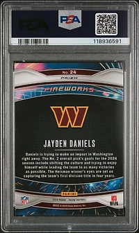 2024 Panini Prizm Fireworks 24 Jayden Daniels Green Wave PSA 10
