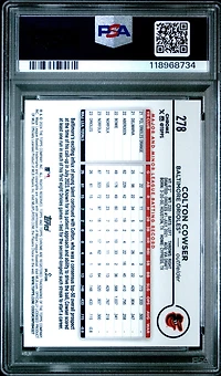 2024 Topps Chrome 278 Colton Cowser Big Apple Refractor PSA 9