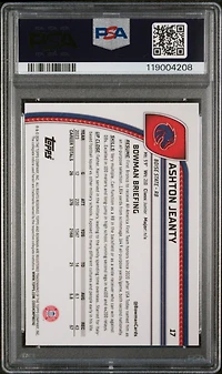 2024 Bowman University Chrome Sapphire 17 Ashton Jeanty PSA 10