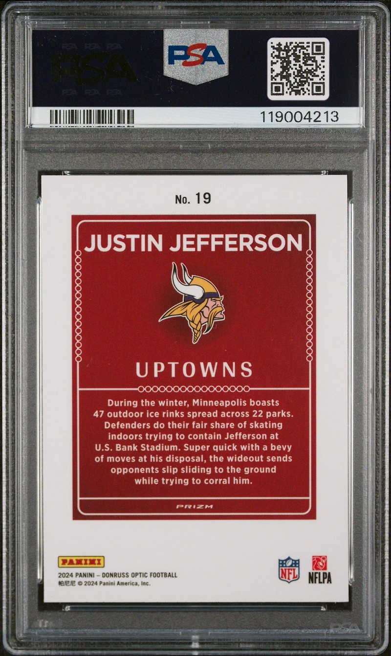 2024 Panini Donruss Optic Uptowns 19 Justin Jefferson PSA 9