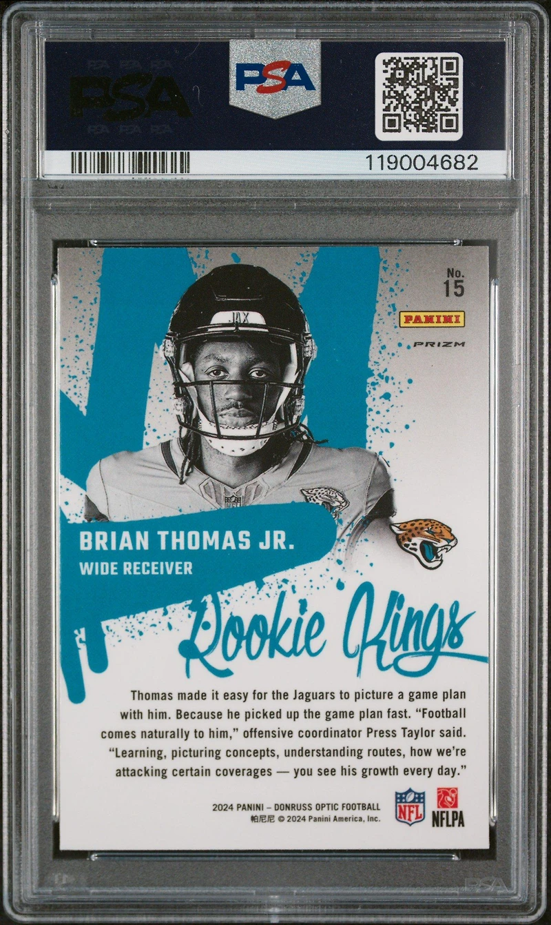 2024 Panini Donruss Optic Rookie Kings 15 Brian Thomas Jr. PSA 10