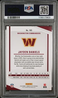 2024 Panini Donruss Elite 165 Jayden Daniels Green Disco PSA