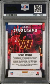 2024 Panini Rookies & Stars Thrillers Tjds Jayden Daniels Red Plaid PSA 9