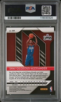 2018 Panini Prizm 184 Shai Gilgeous-alexander PSA