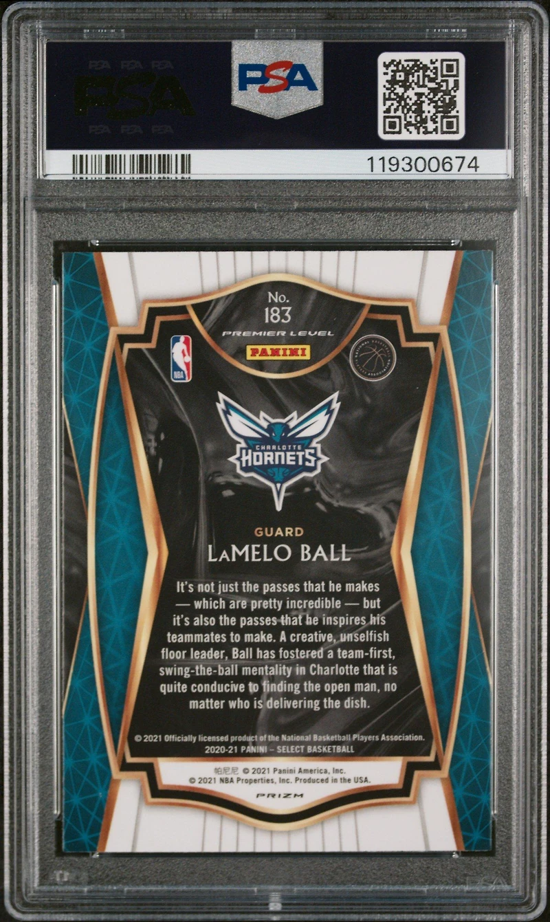 2020 Panini Select 183 Lamelo Ball Silver Prizm PSA 10