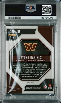 2024 Panini Prizm Rookie Gear Rgjds Jayden Daniels Neon Green Pulsar PSA 9