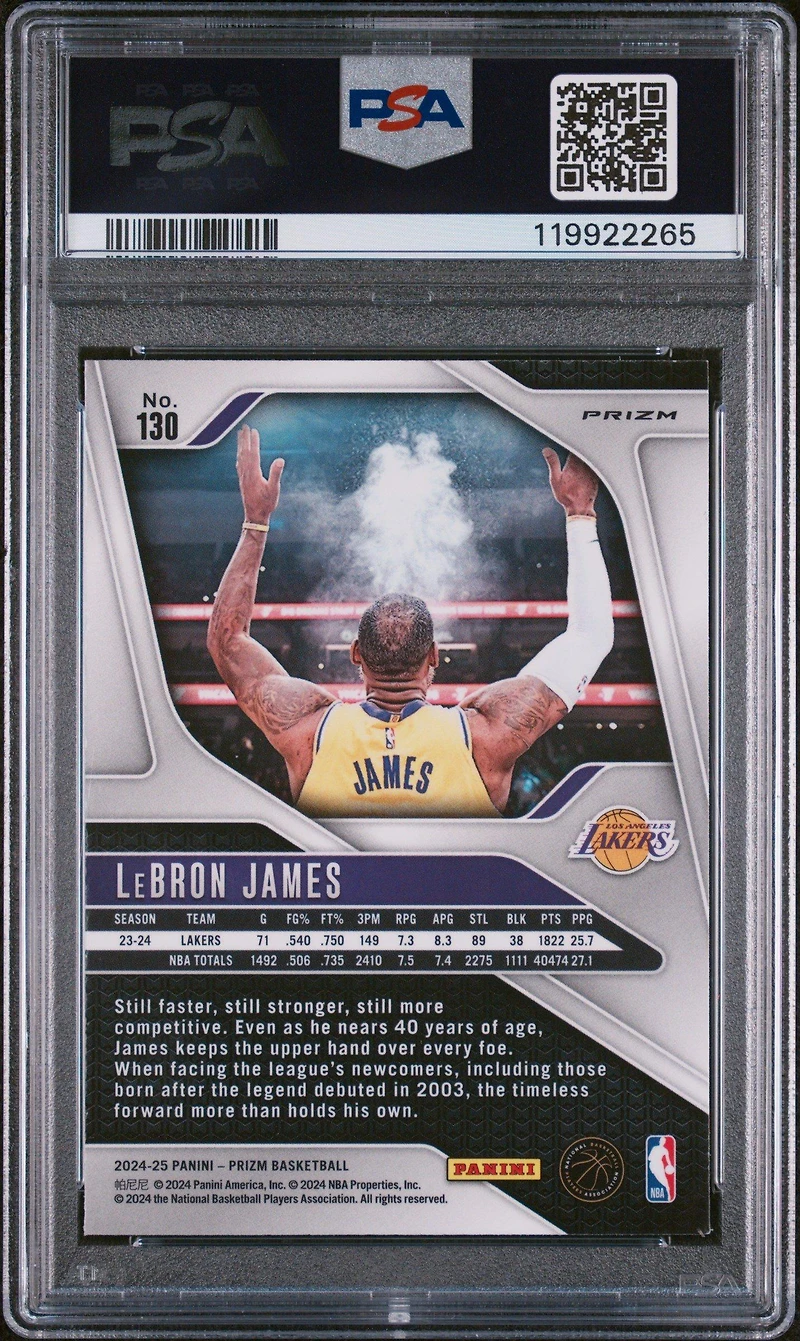 2024 Panini Prizm 130 Lebron James Silver Prizm PSA 8