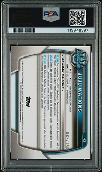 2022 Bowman Chrome University 43 Juju Watkins Fuchsia Mini Diamond Refractor PSA 10