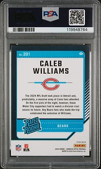 2024 Panini Donruss Optic 201 Caleb Williams Purple Shock PSA 9