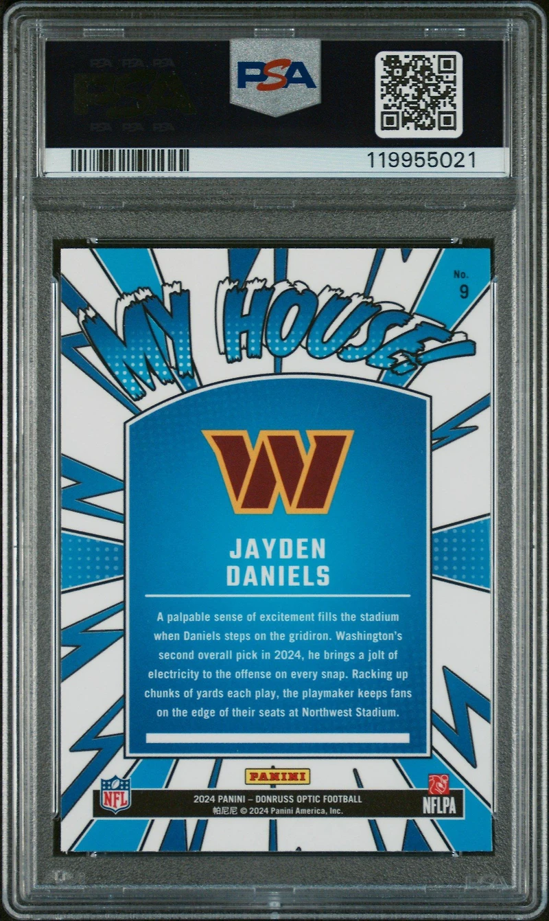 2024 Panini Donruss Optic My House! 9 Jayden Daniels PSA 10