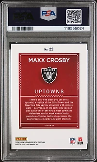 2024 Panini Donruss Optic Uptowns 22 Maxx Crosby PSA 10