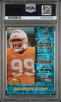 1995 Bowman's Best 12 Warren Sapp Blue Refractor PSA 9