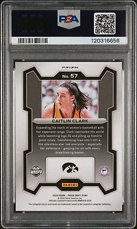 2024 Panini Prizm Draft Picks 57 Caitlin Clark Orange Ice PSA 10