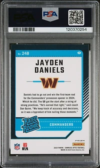 2024 Panini Donruss Optic 248 Jayden Daniels Purple Scope PSA 10