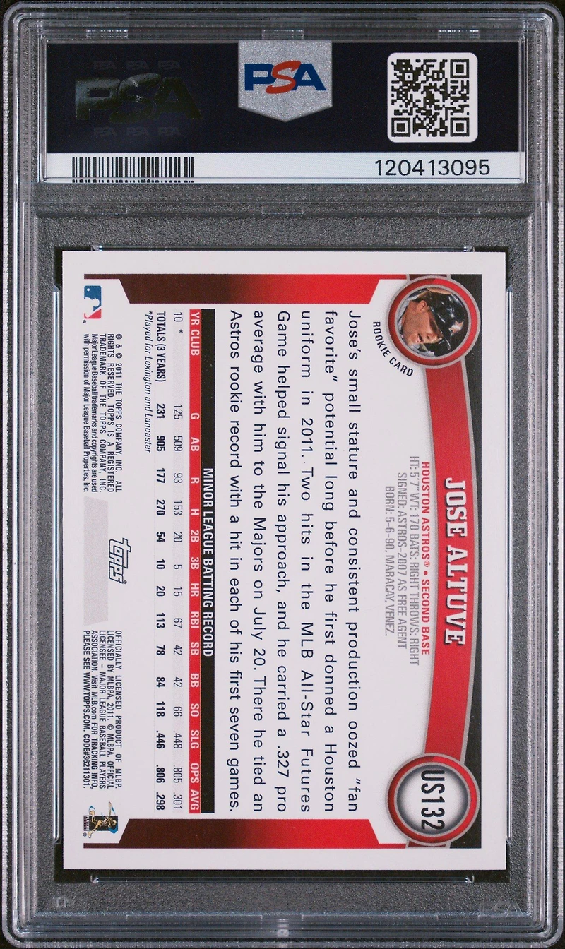 2011 Topps Update Us132 Jose Altuve PSA