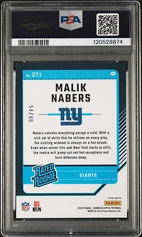 2024 Panini Donruss Optic 271 Malik Nabers Pink Velocity PSA 9