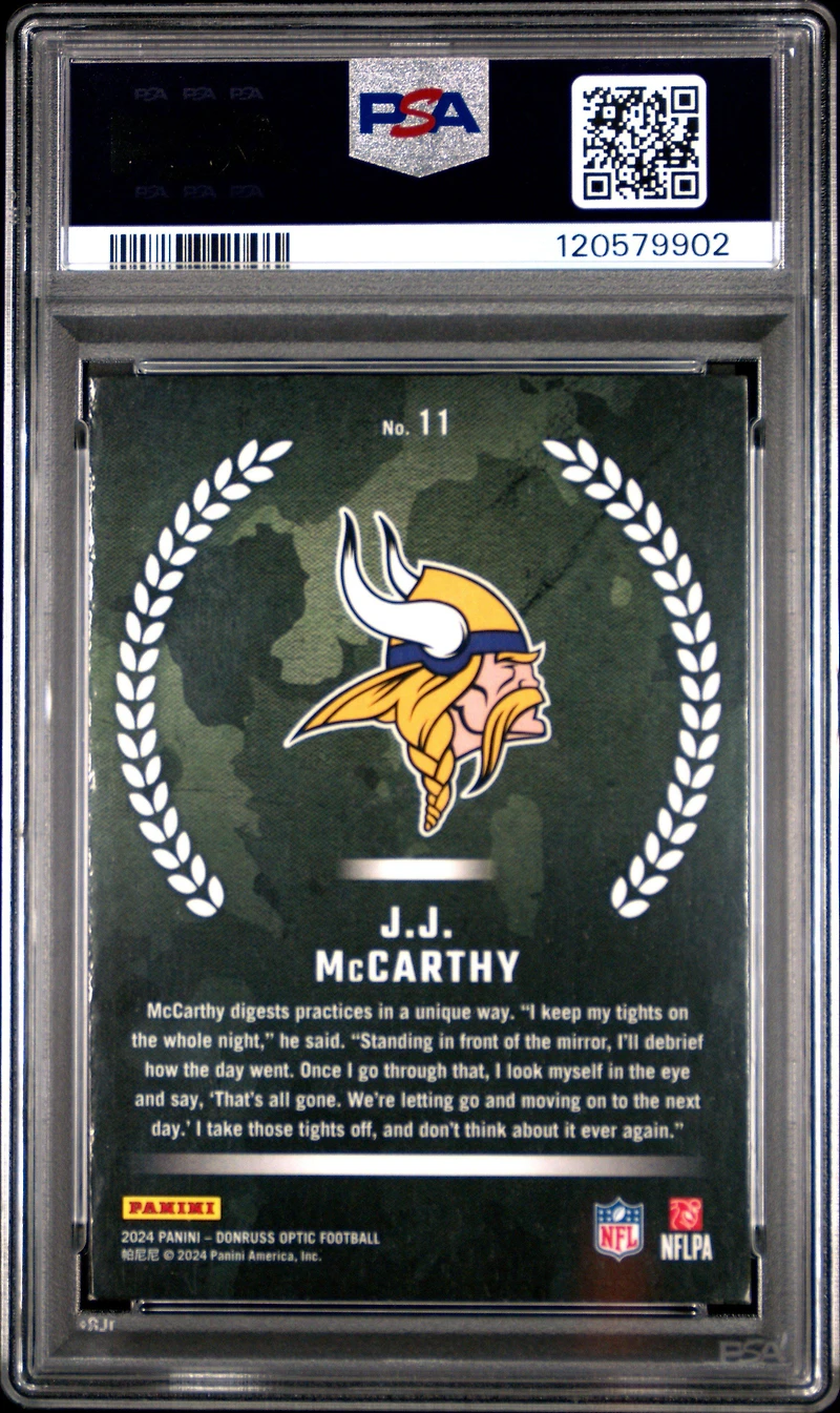 2024 Panini Donruss Optic Rookie Recruits 11 Jj Mccarthy PSA 10