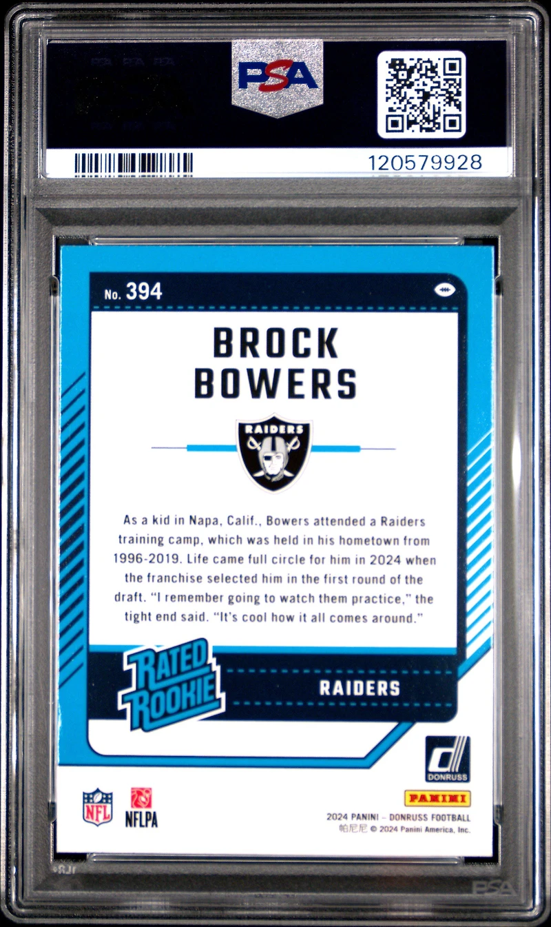 2024 Panini Donruss 394 Brock Bowers PSA 10