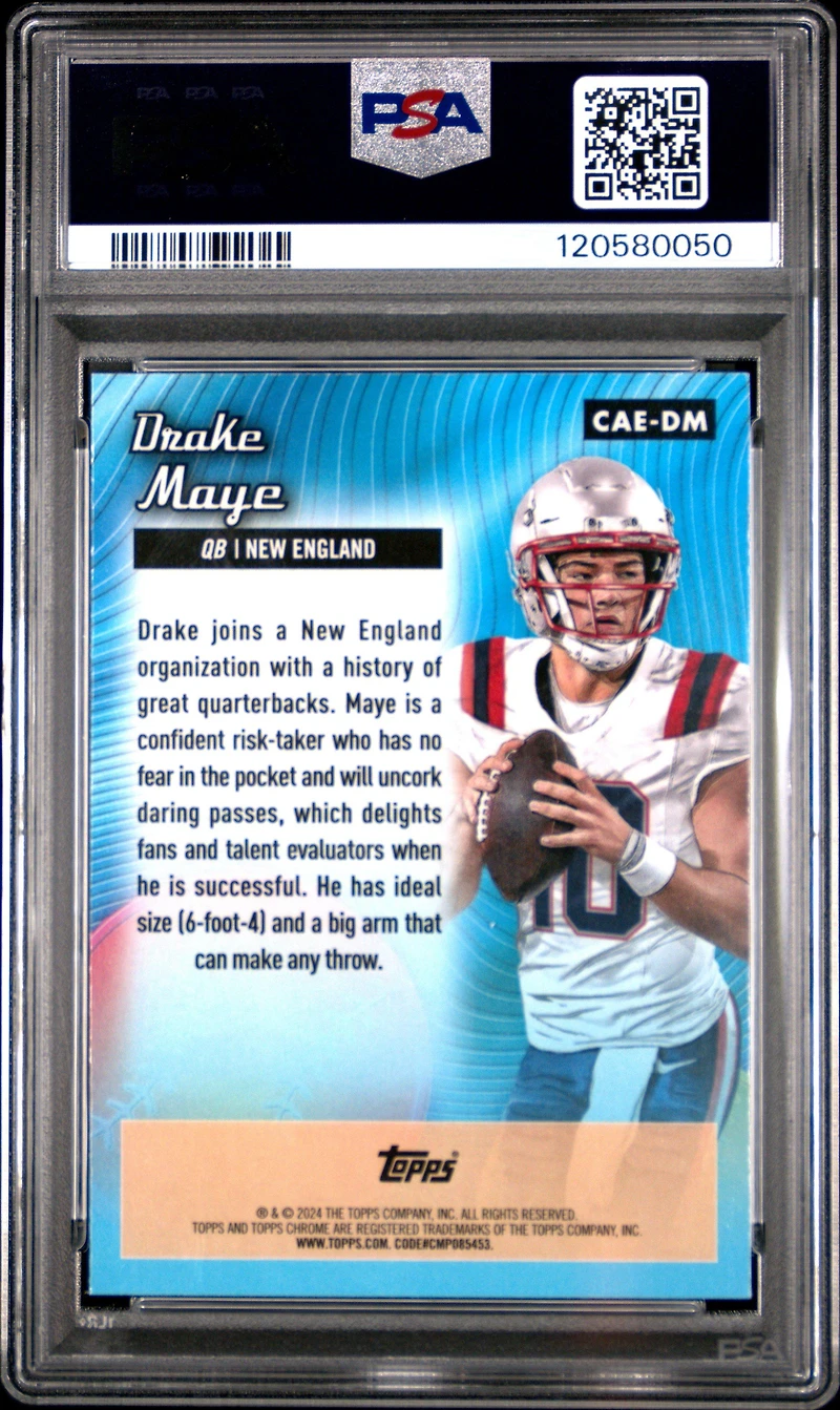 2024 Topps Chrome Chrome All-etch Caedm Drake Maye PSA 10